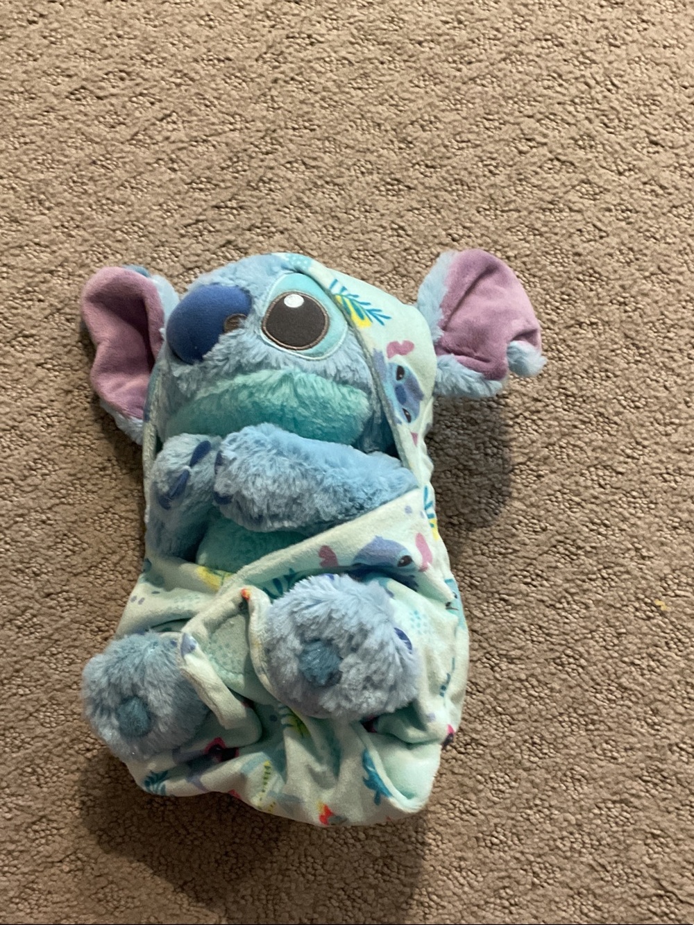 Disney Blue Stitch Plush with Purple Ears